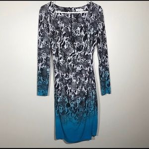 Calvin Klein Snakeskin Print Ombre Dress 8